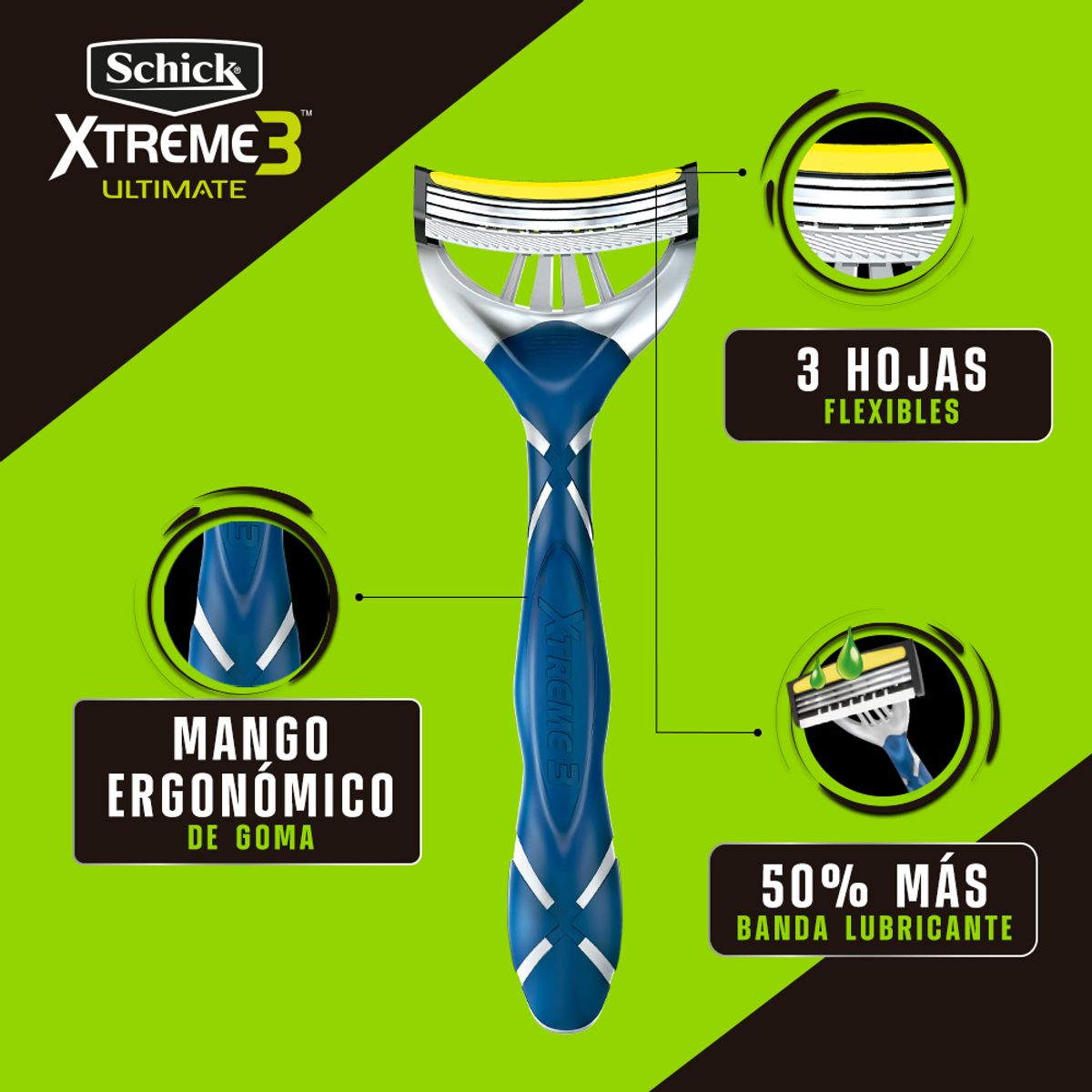 SCHICK - Máquina de Afeitar Schick Xtreme Ultimate Empaque 2 Und