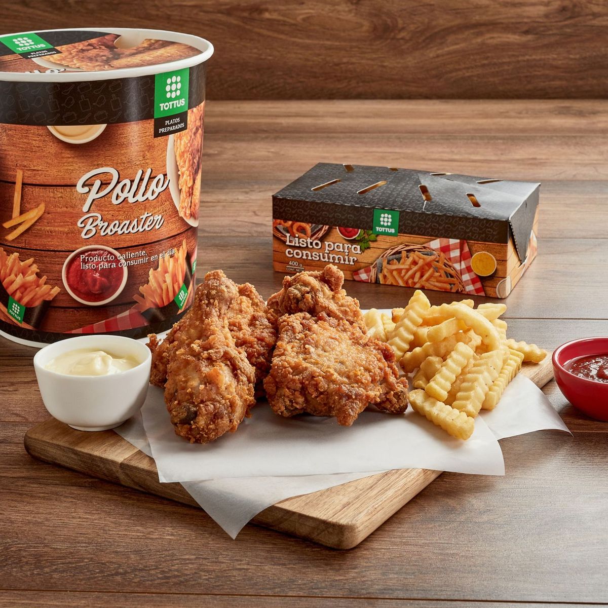 TOTTUS - Combo Broaster 4 Piezas + Papas