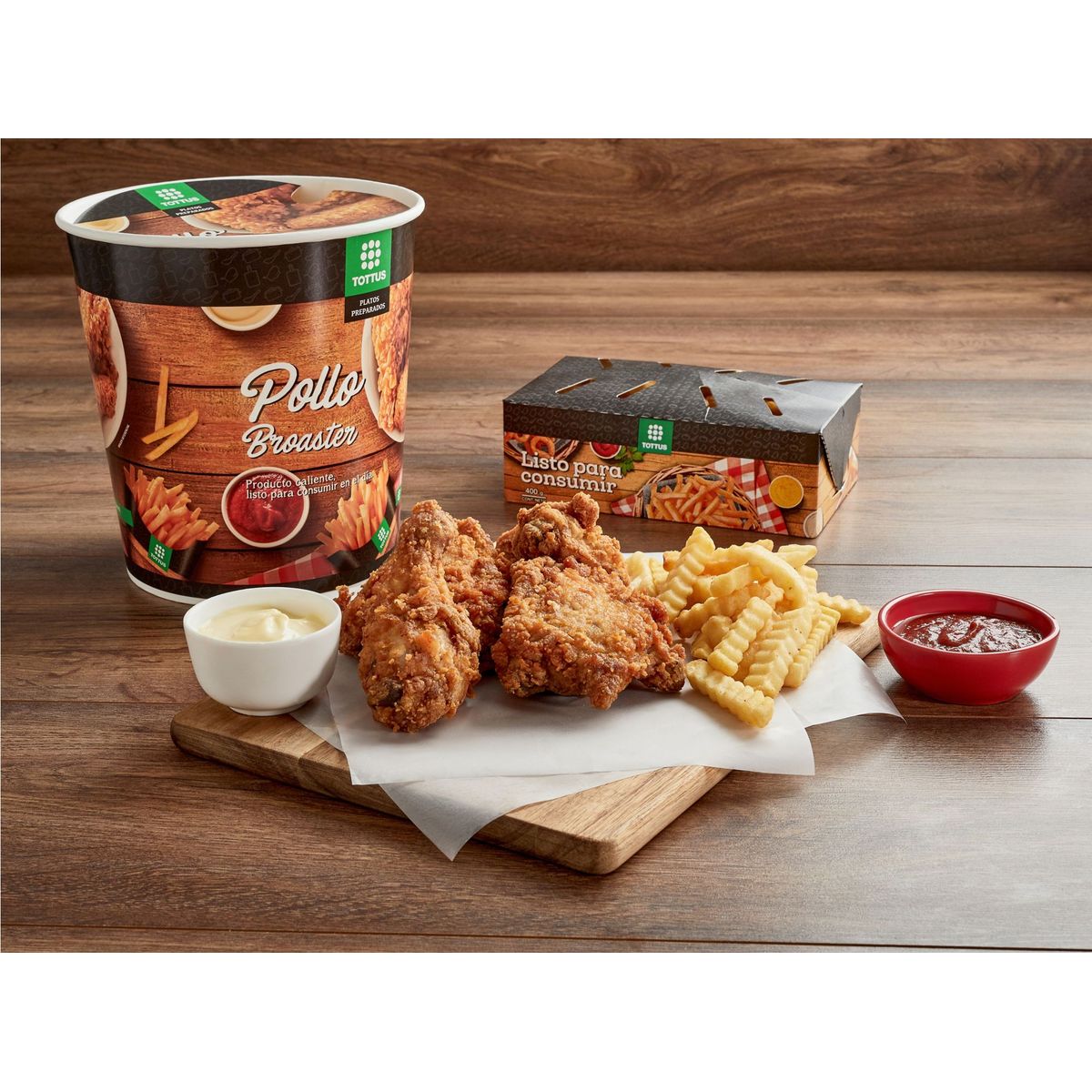 TOTTUS - Combo Broaster 4 Piezas + Papas