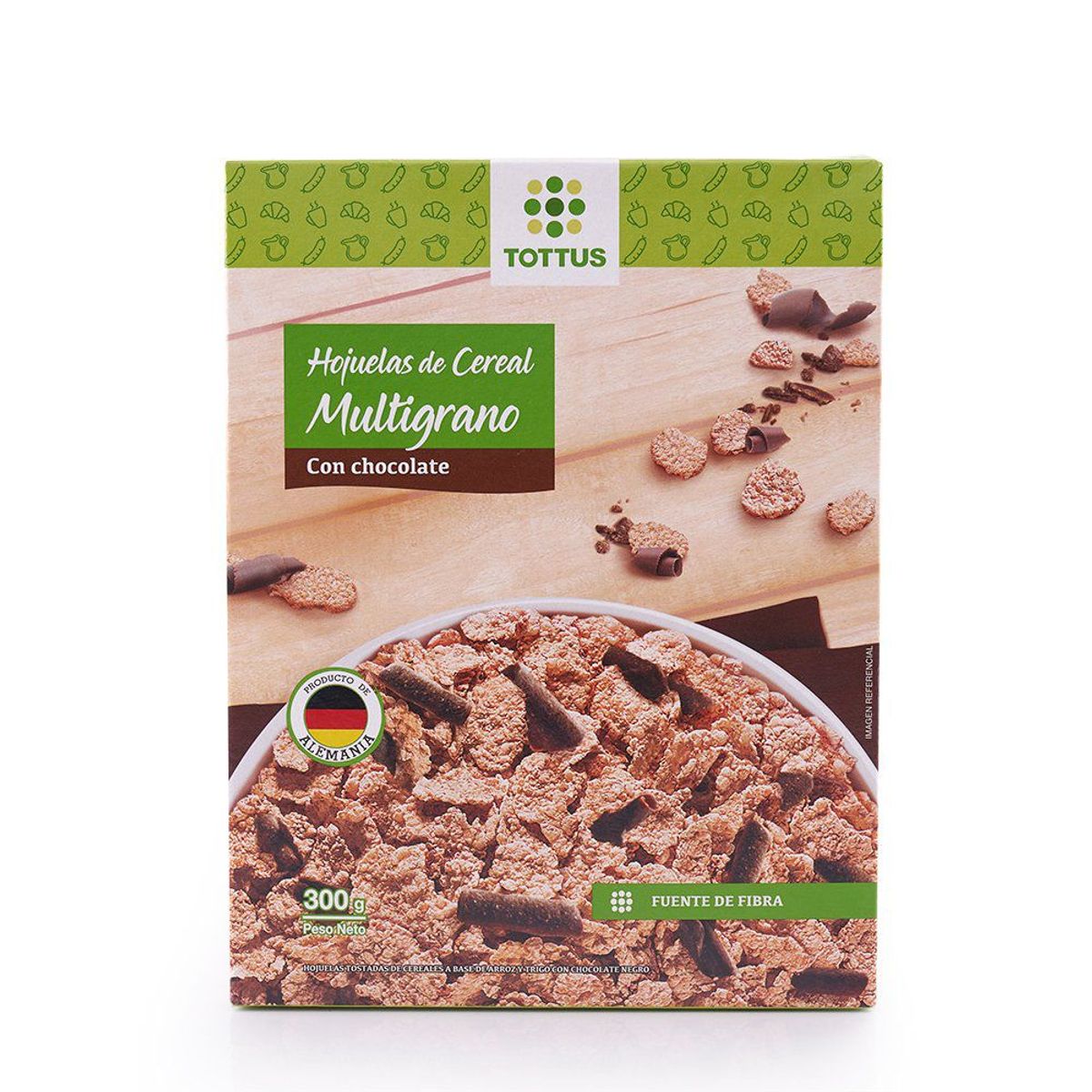 TOTTUS - Hojuelas de Cereal MultiGrano con Chocolate Tottus 300g