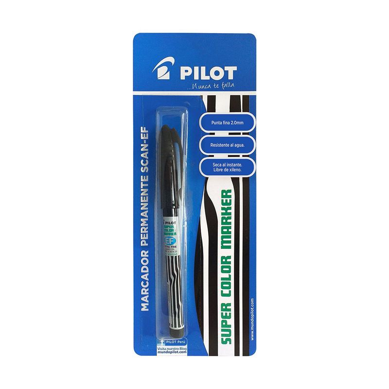 PILOT - Marcador Scan Ef L Punta Fina Negro