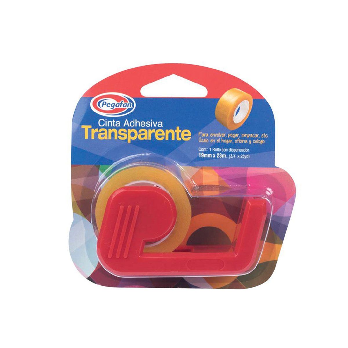 PEGAFAN - Cinta Adhesiva Pegafan Transparente Con Dispensador 3/4" x 25 Yd