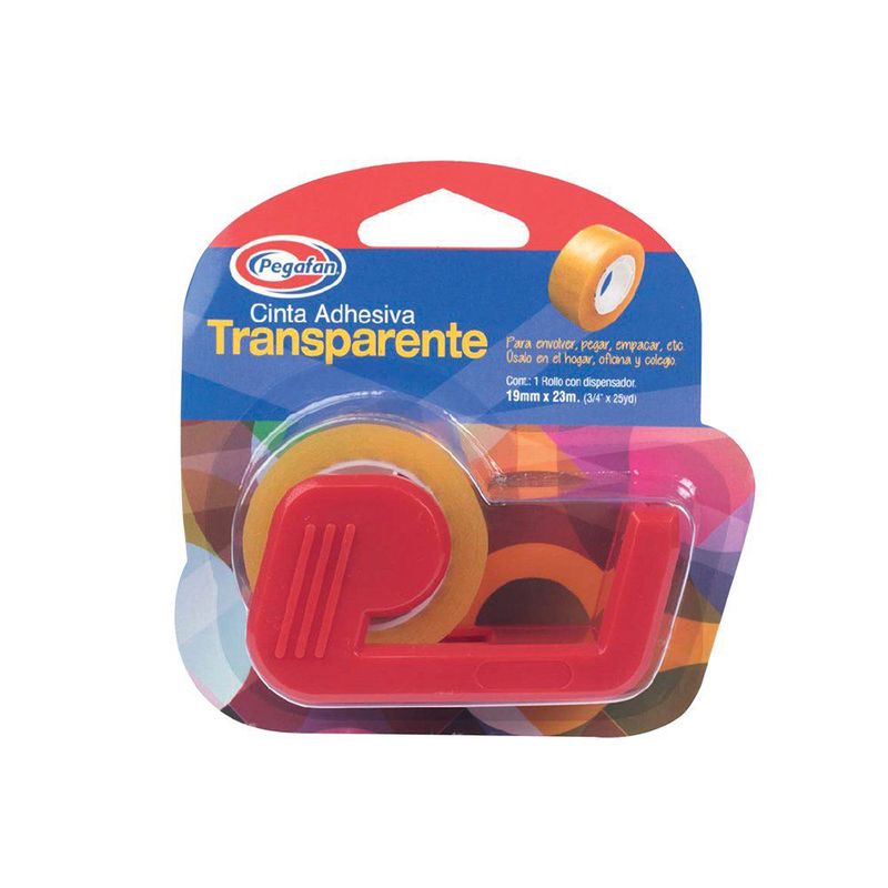 PEGAFAN - Cinta Adhesiva Pegafan Transparente con Dispensador 3/4 X 25 Yd
