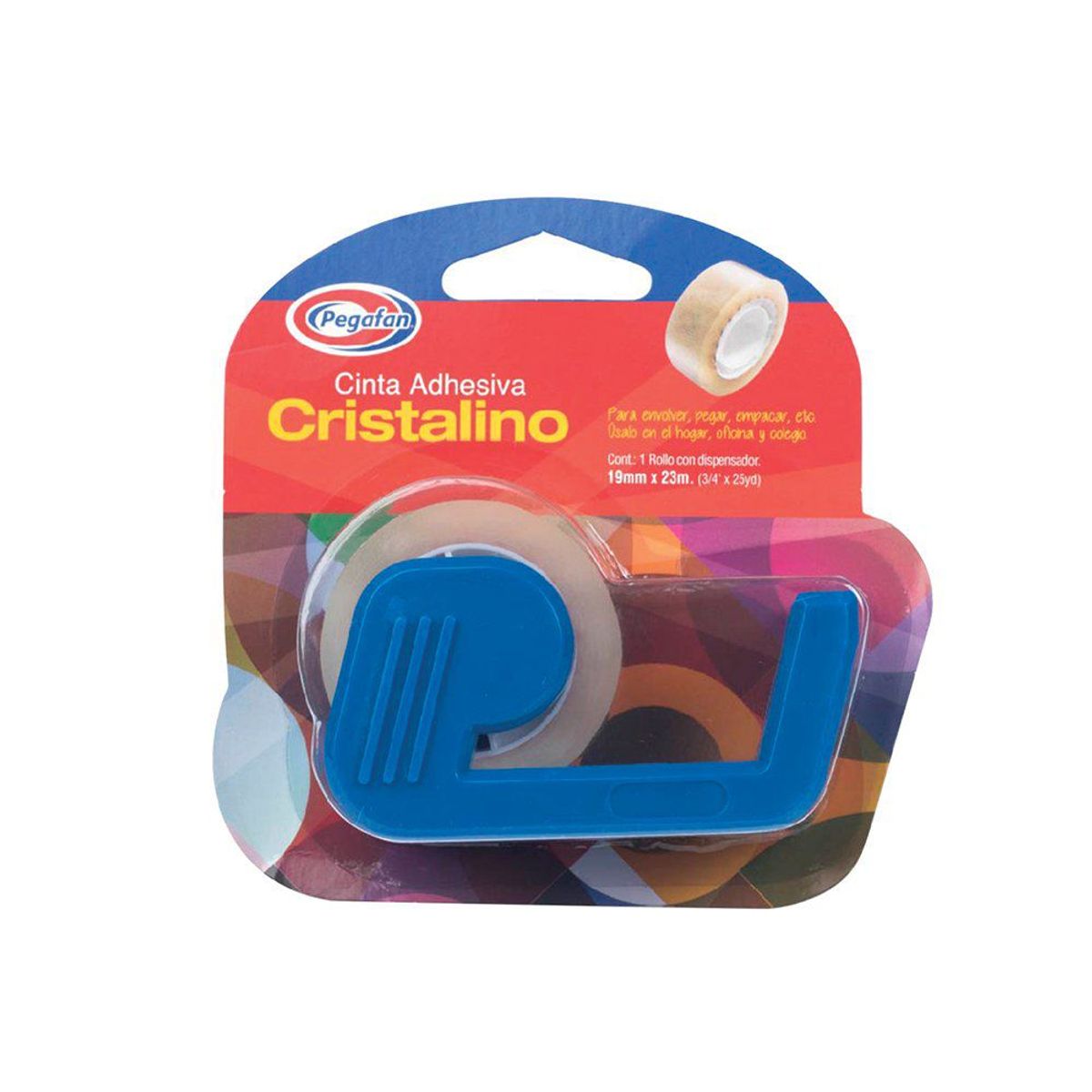 PEGAFAN - Cinta Adhesiva Pegafan Cristal Con Dispensador 3/4" x 25 Yd