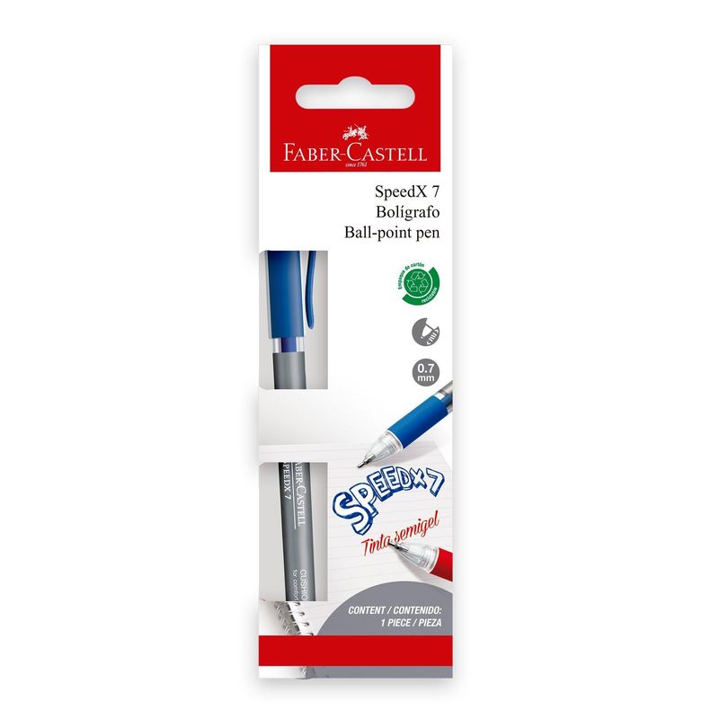 FABER CASTELL - Bolígrafo Speedx 7 X 1 Azul