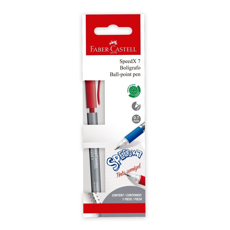 FABER CASTELL - BL BOLGRAFO SPEEDX 7 X 1 ROJO