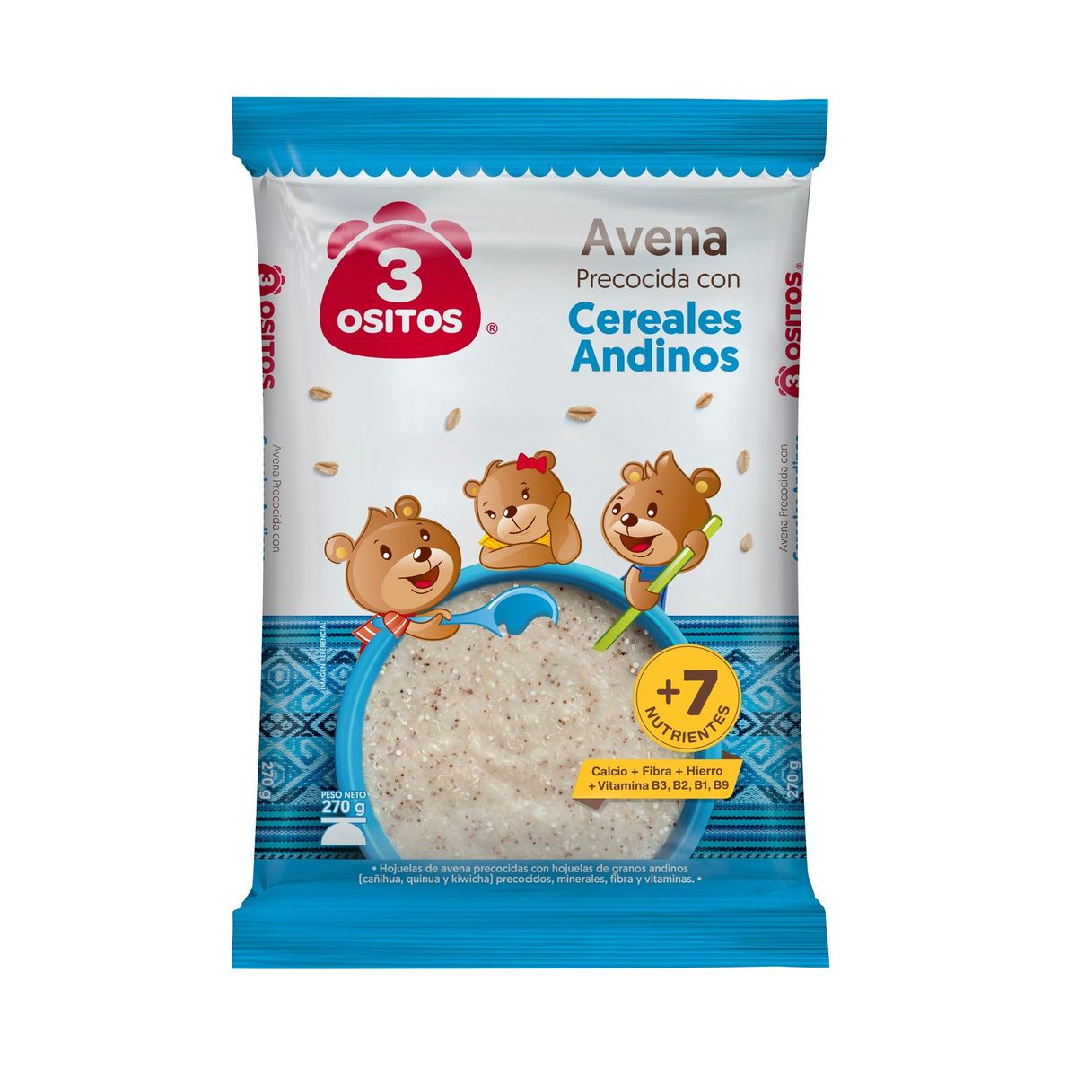 3 OSITOS - Avena 3 Ositos con Cereales Andinos Bolsa 270 g