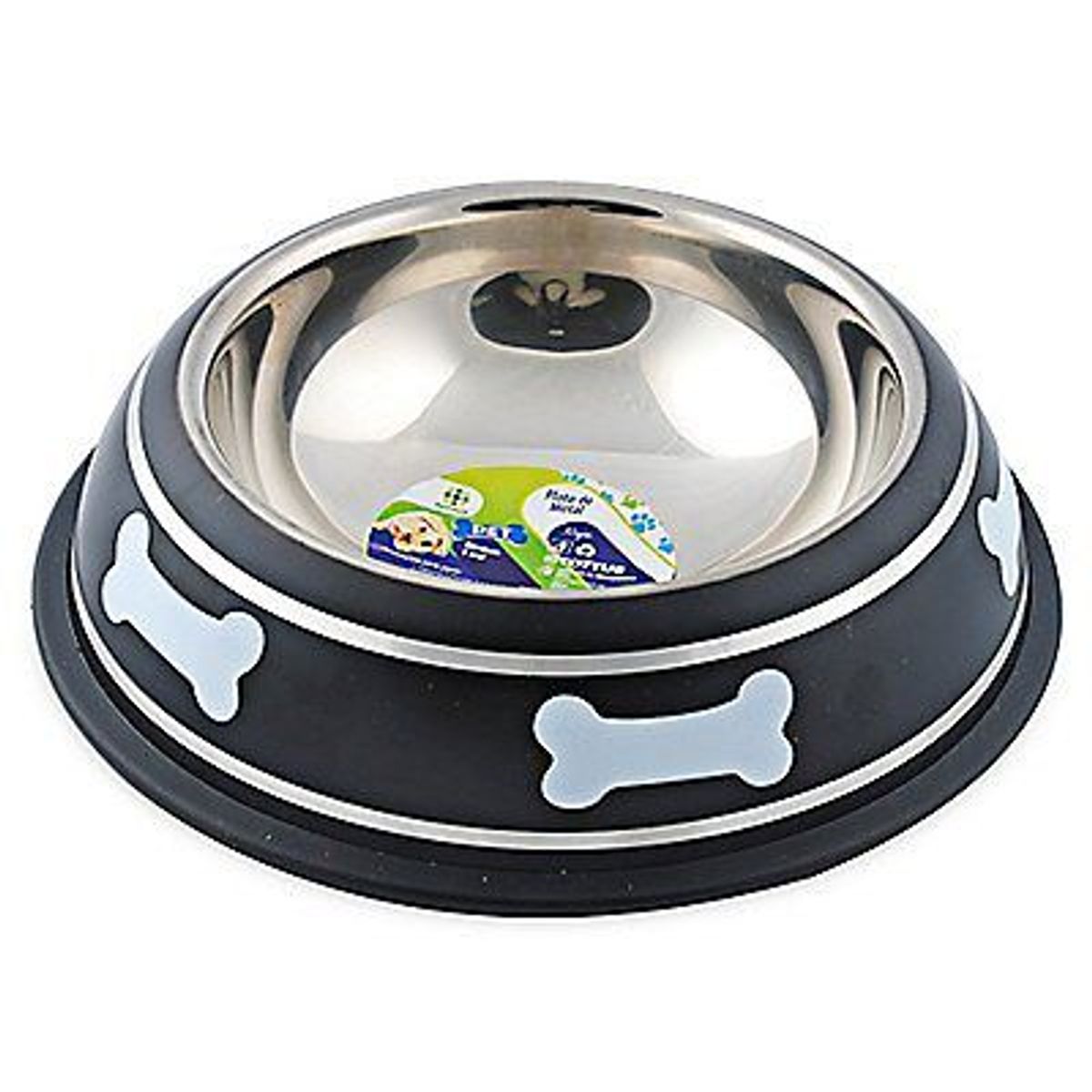 TOTTUS - Plato de Metal Negro para Perro Tottus