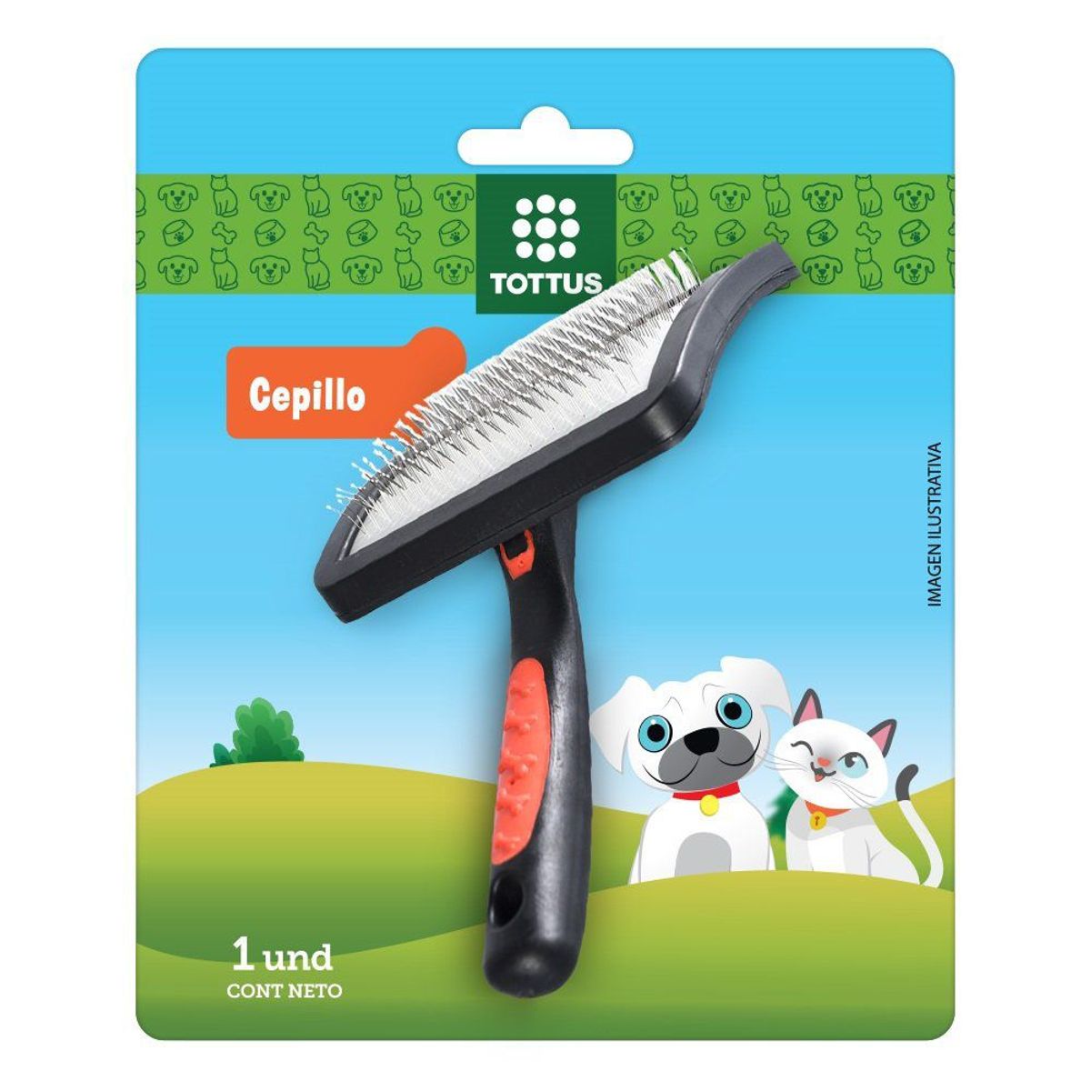 TOTTUS - Cepillo con Punta de Metal para Perro Tottus