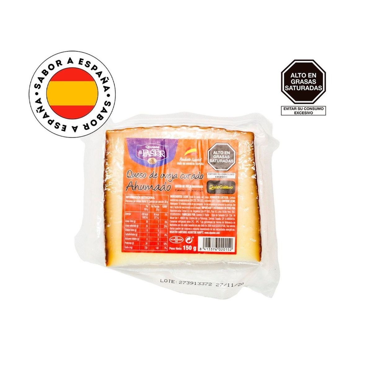 EL PASTOR - Queso de Oveja Curado Ahumado El Pastor Empaque 150 g