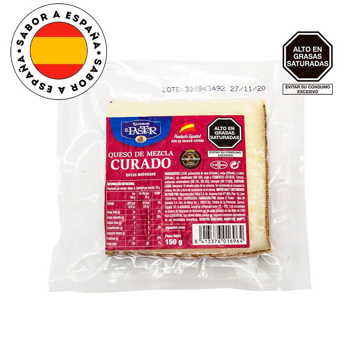 EL PASTOR - Queso de Mezcla Curado El Pastor Empaque 150 g