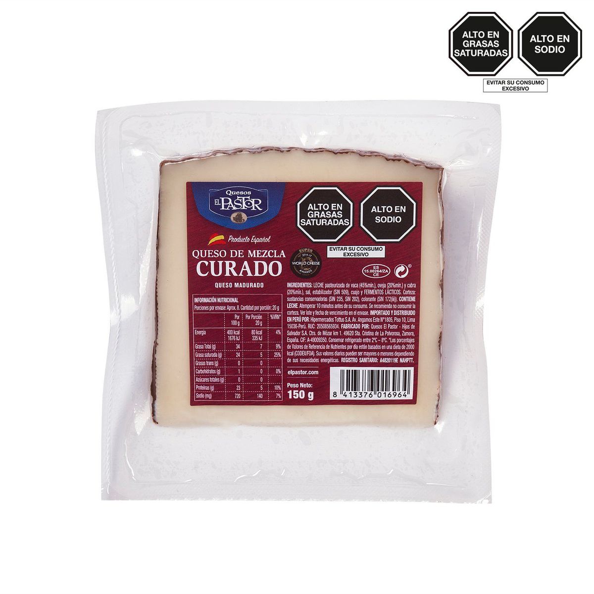 EL PASTOR - Queso de Mezcla Curado El Pastor Empaque 150 g
