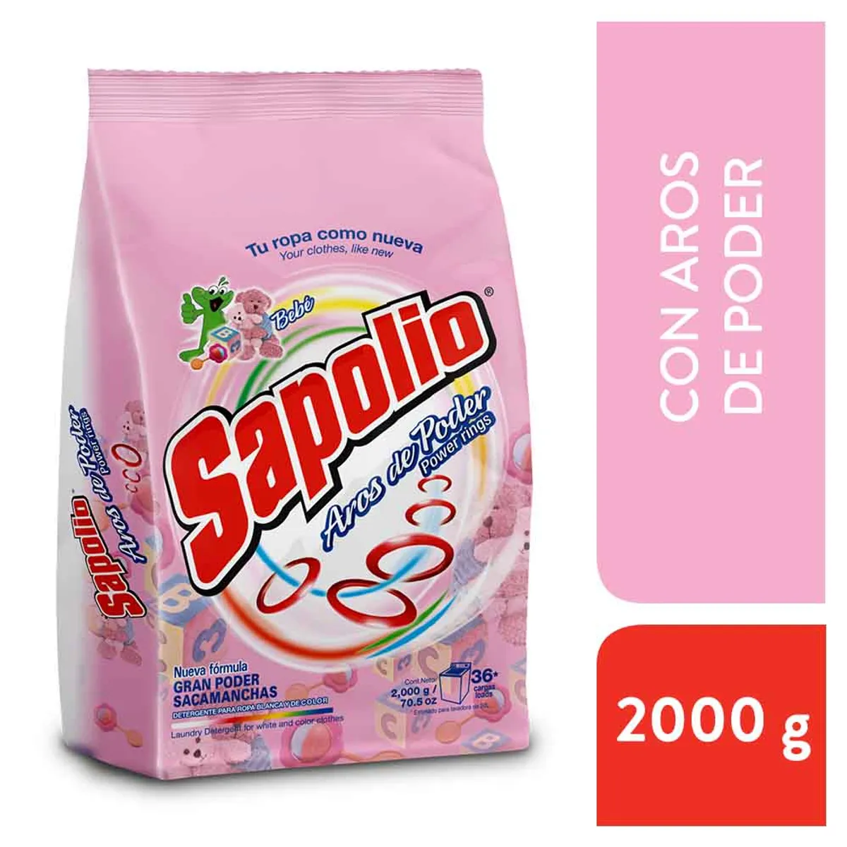 SAPOLIO - Detergente en Polvo Sapolio Bebé Bolsa 2 Kg