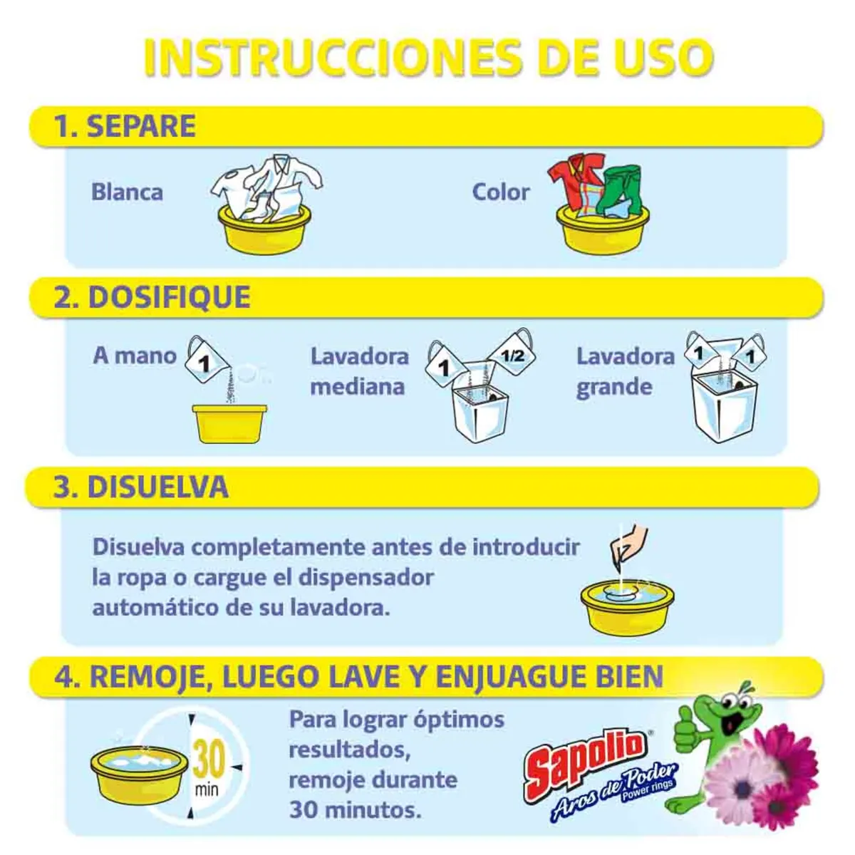 SAPOLIO - Detergente en Polvo Sapolio Limón Bolsa 2 Kg