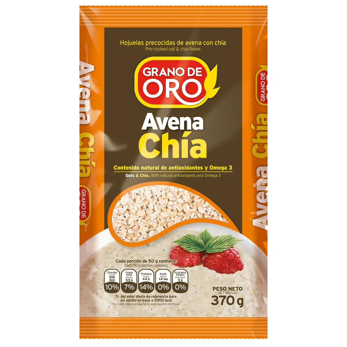 GRANO DE ORO - Avena con Chía Grano de Oro Bolsa 370 g