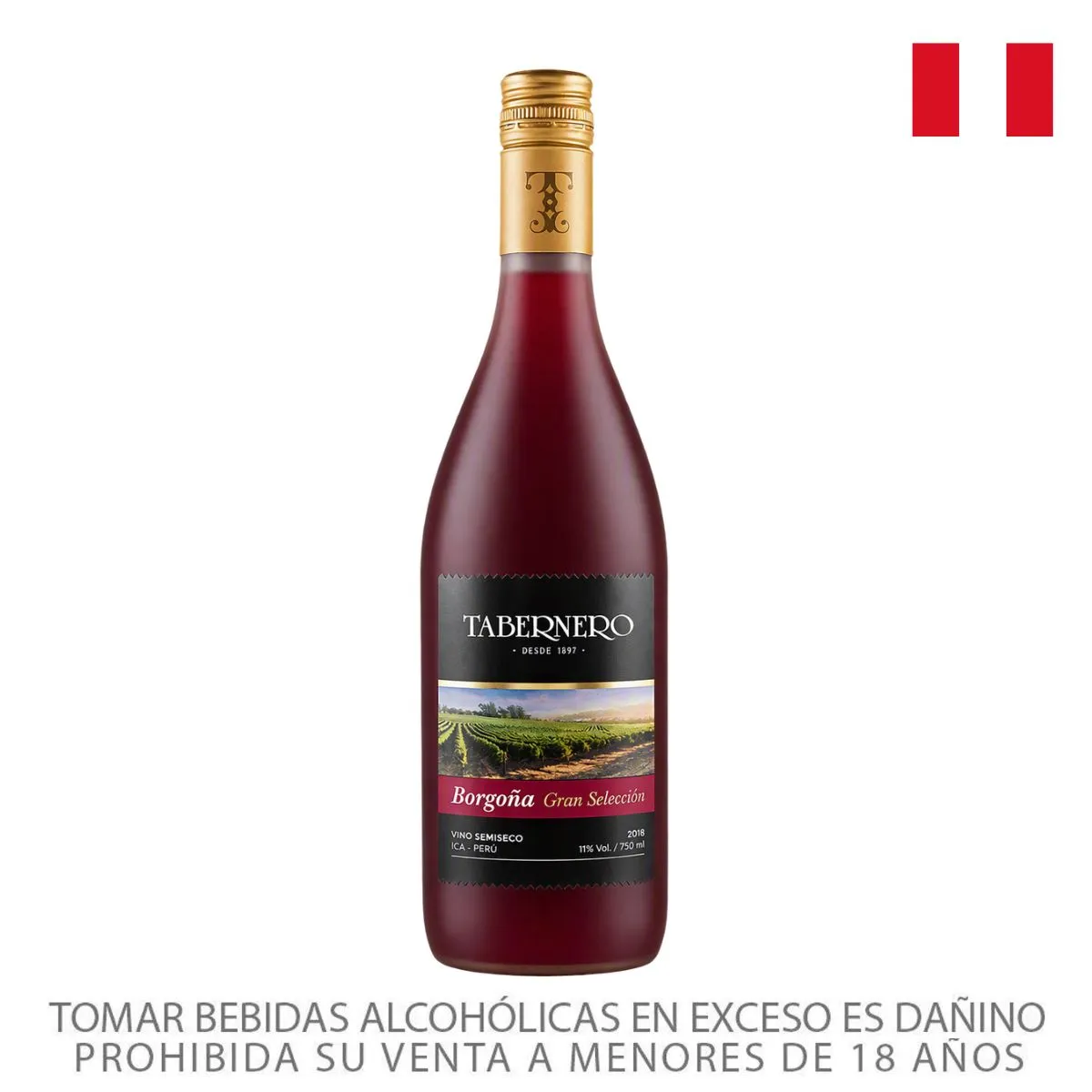 TABERNERO - Vino Tabernero Borgoña Gran Selección Perú Botella 750 mL