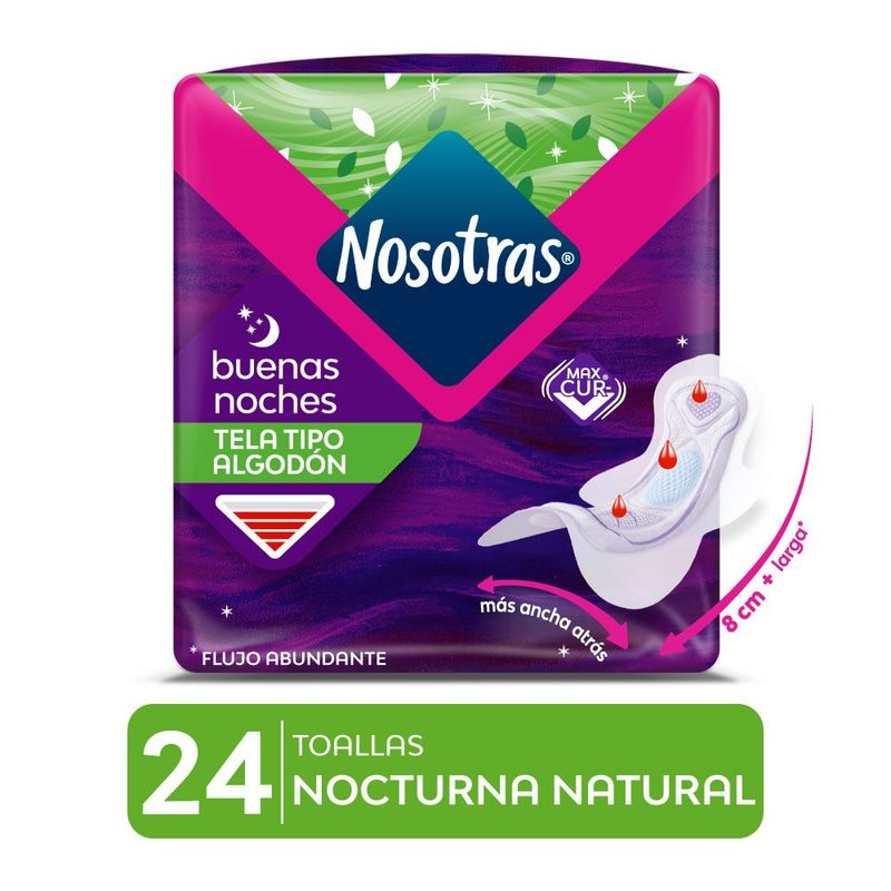 NOSOTRAS - Toallas Higiénicas Nosotras Buenas Noches Natural 24 Unidades