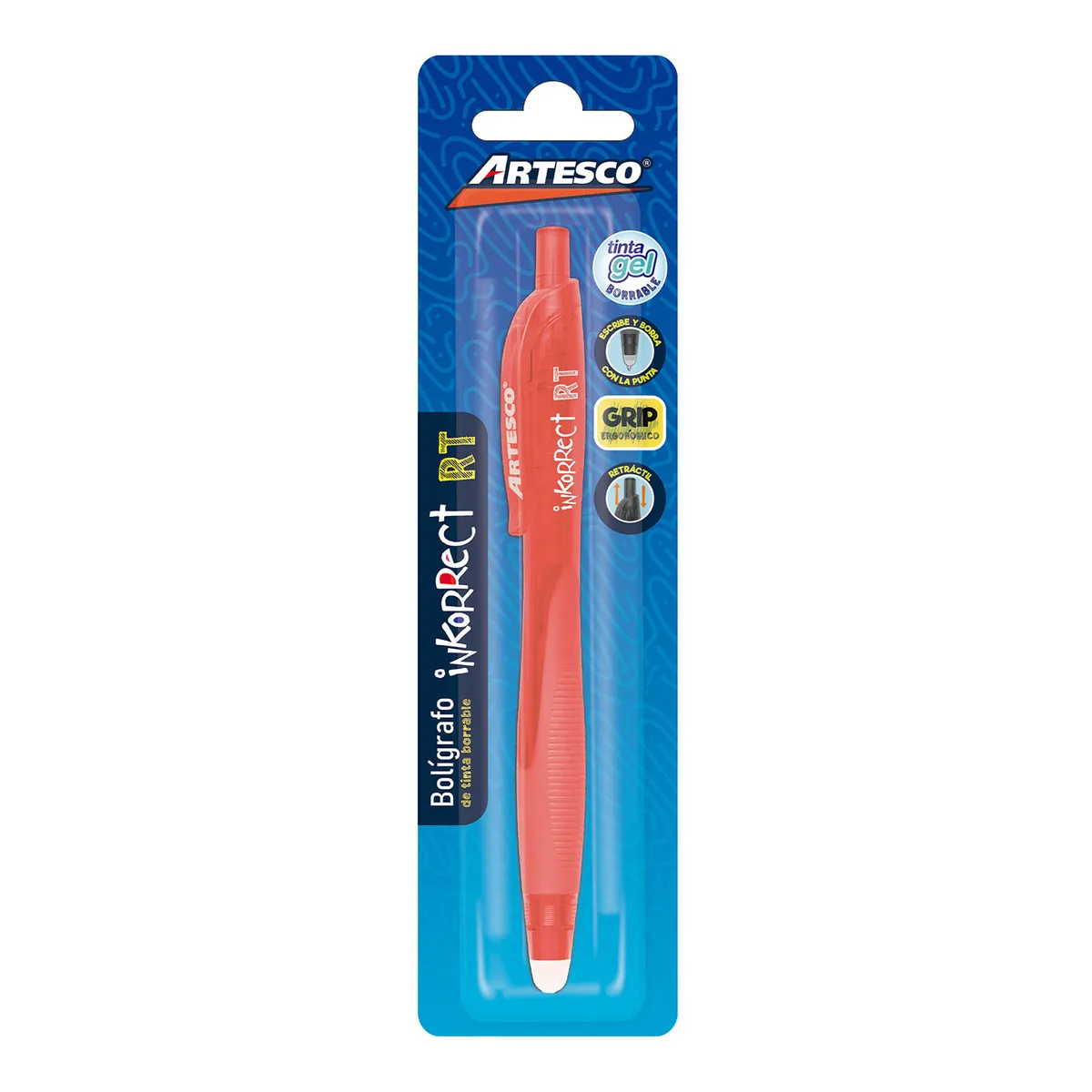 ARTESCO - Lapicero Artesco Inkorrect Tinta Gel Color Rojo
