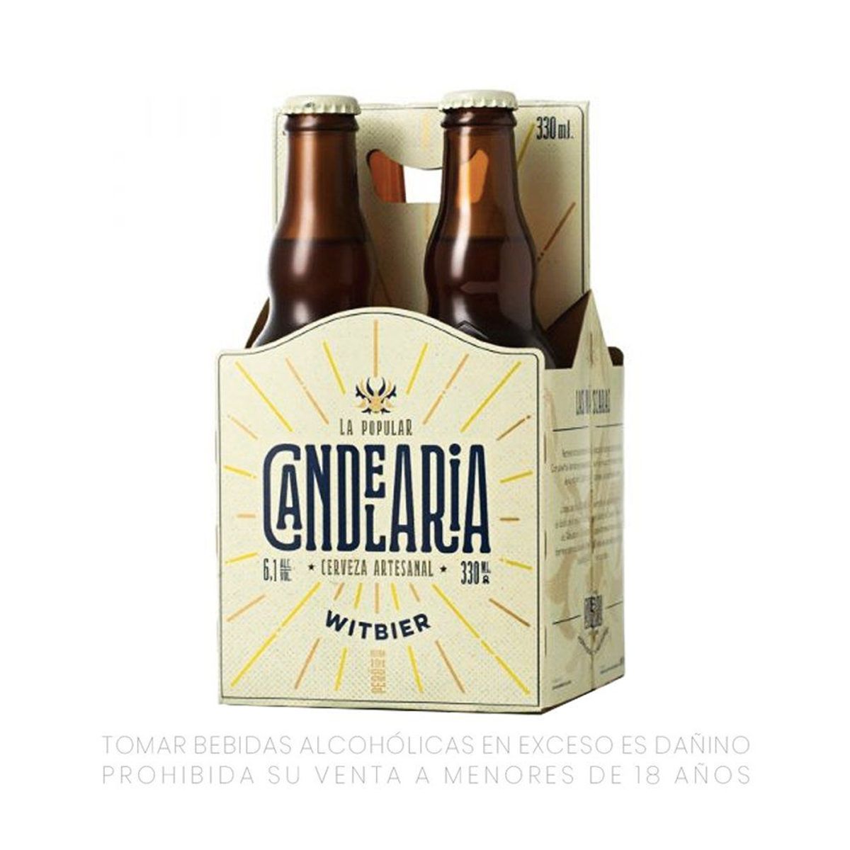 CANDELARIA - Cerveza Candelaria Artesanal Witbier Pack 4 Botellas 330 mL