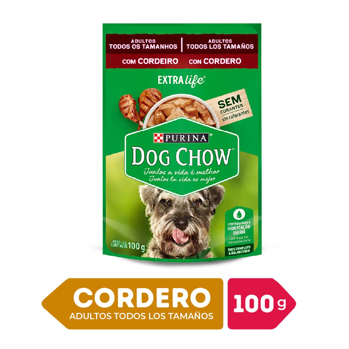 DOG CHOW - Alimento Húmedo Perros Adultos Dog Chow Cordero Doypack 100 g