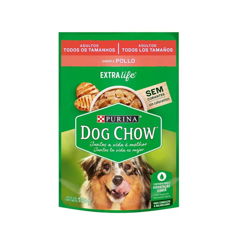 DOG CHOW - Alimento húmedo para perros Dog Chow Adultos todos los tamaños con Pollo 100gr