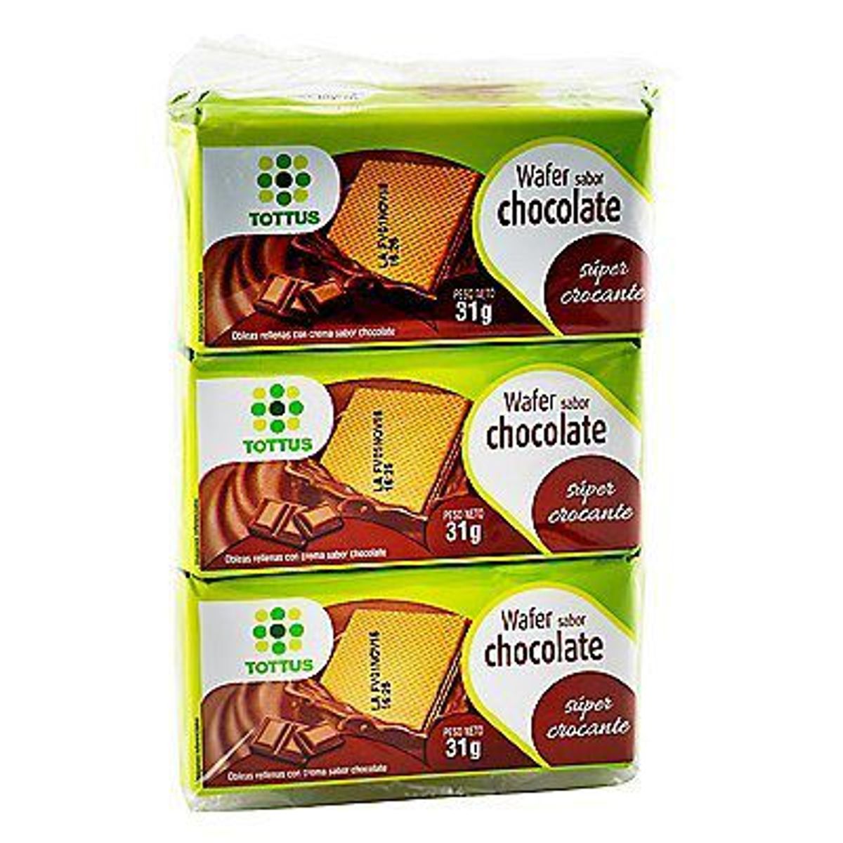 TOTTUS - Wafer Tottus Chocolate Pack 6 Und
