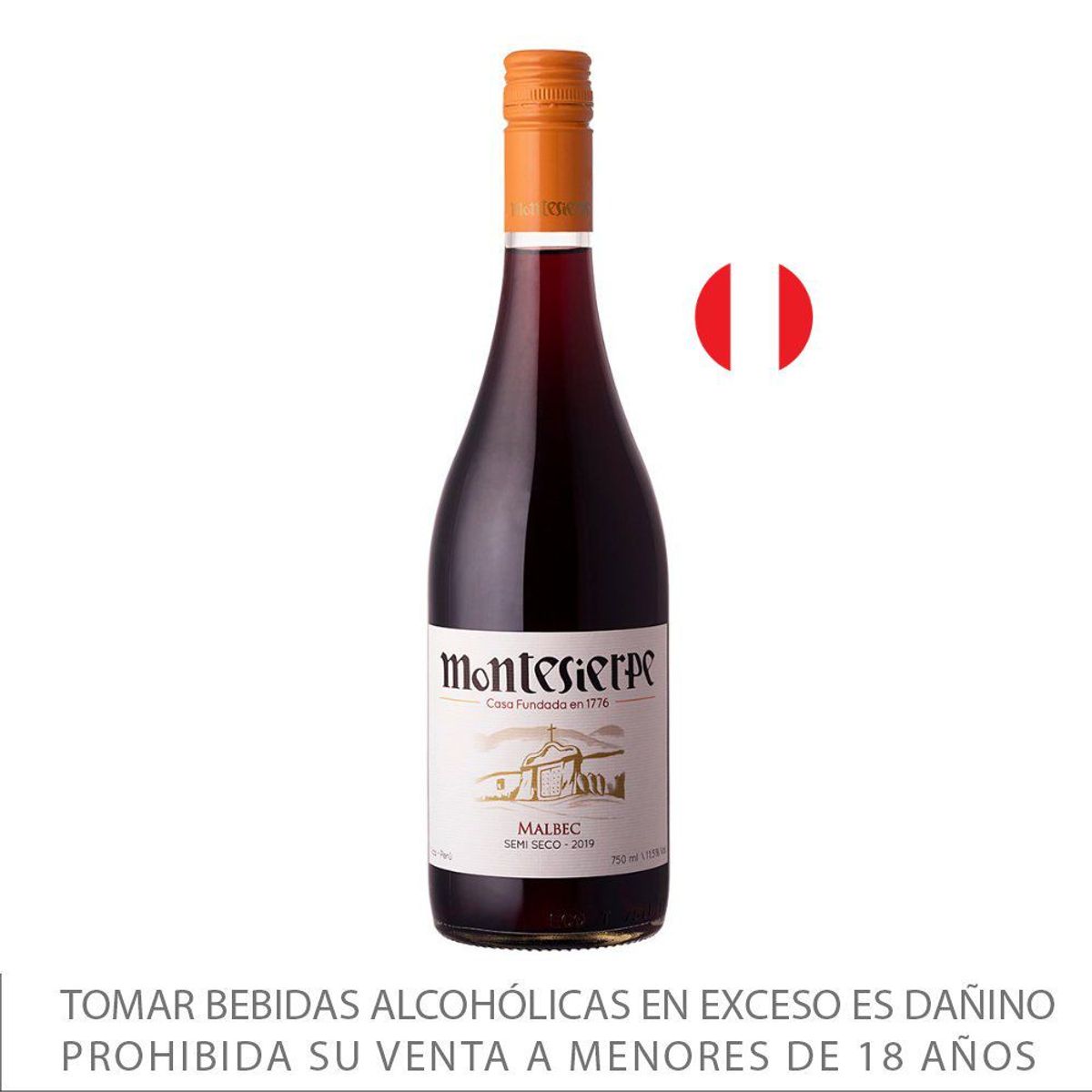 MONTESIERPE - Vino Tinto Montesierpe Malbec Botella 750 mL