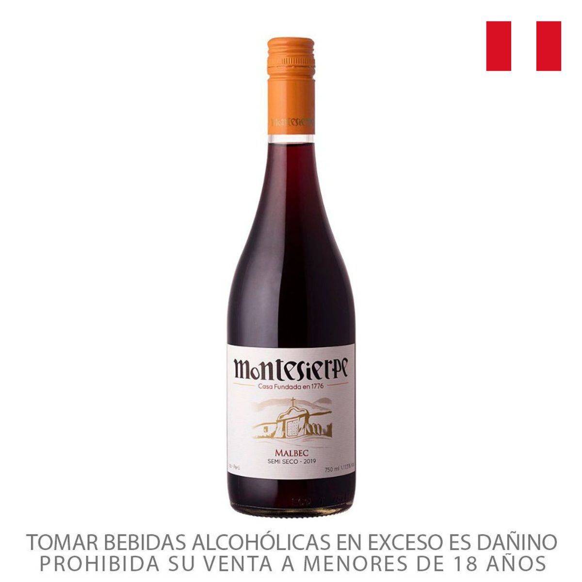 MONTESIERPE - Vino Tinto Montesierpe Malbec Botella 750 mL