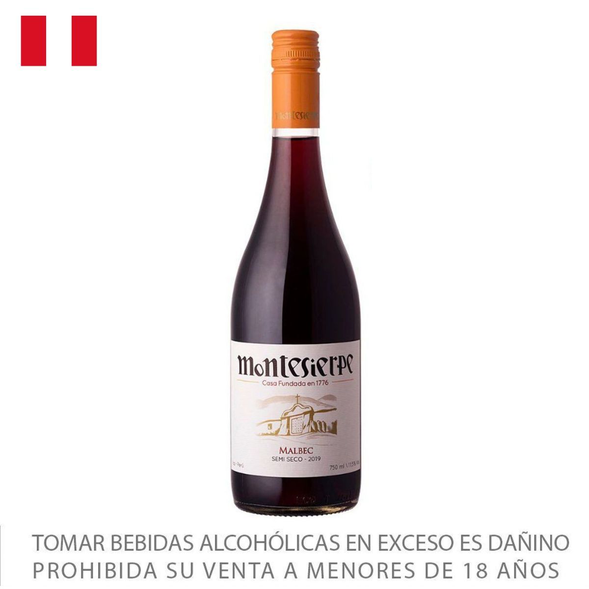 MONTESIERPE - Vino Tinto Montesierpe Malbec Botella 750 mL