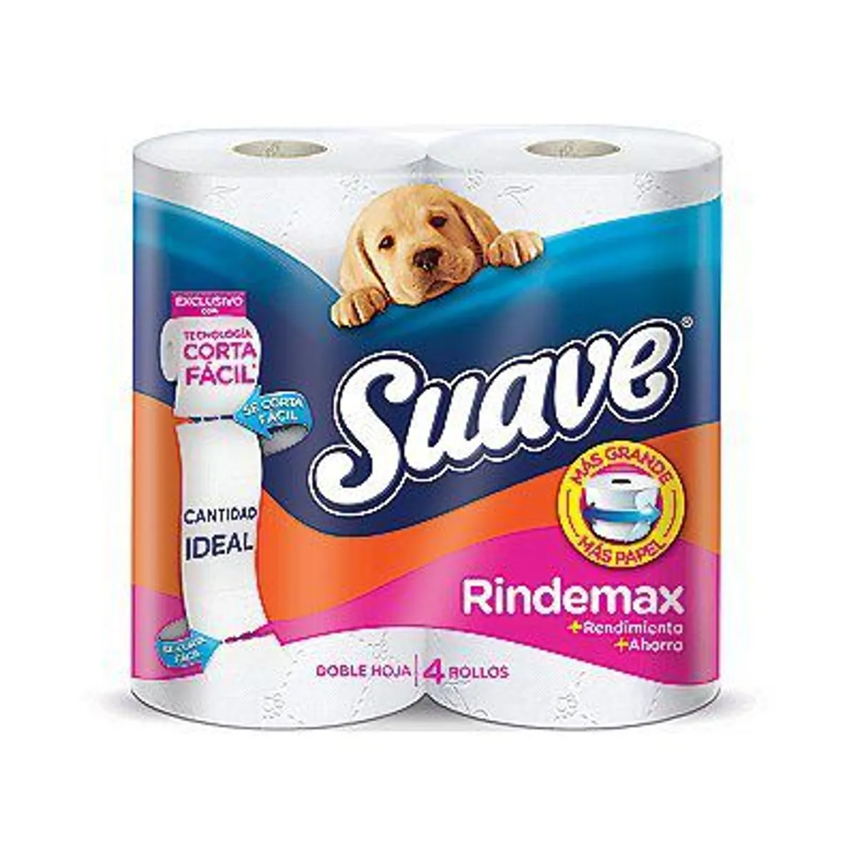 SUAVE - Papel Higiénico Suave Extra Doble Hoja Bolsa 4 Und