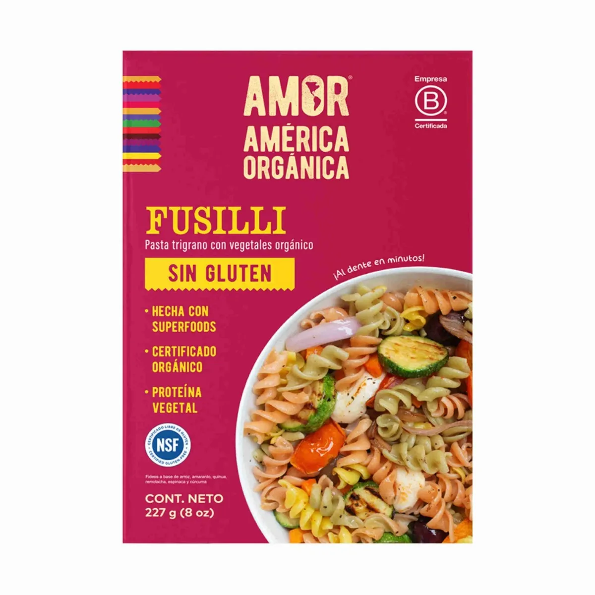 AMERICA ORGANICA - Fusilli Trigrano Orgánico América Bolsa 227 g