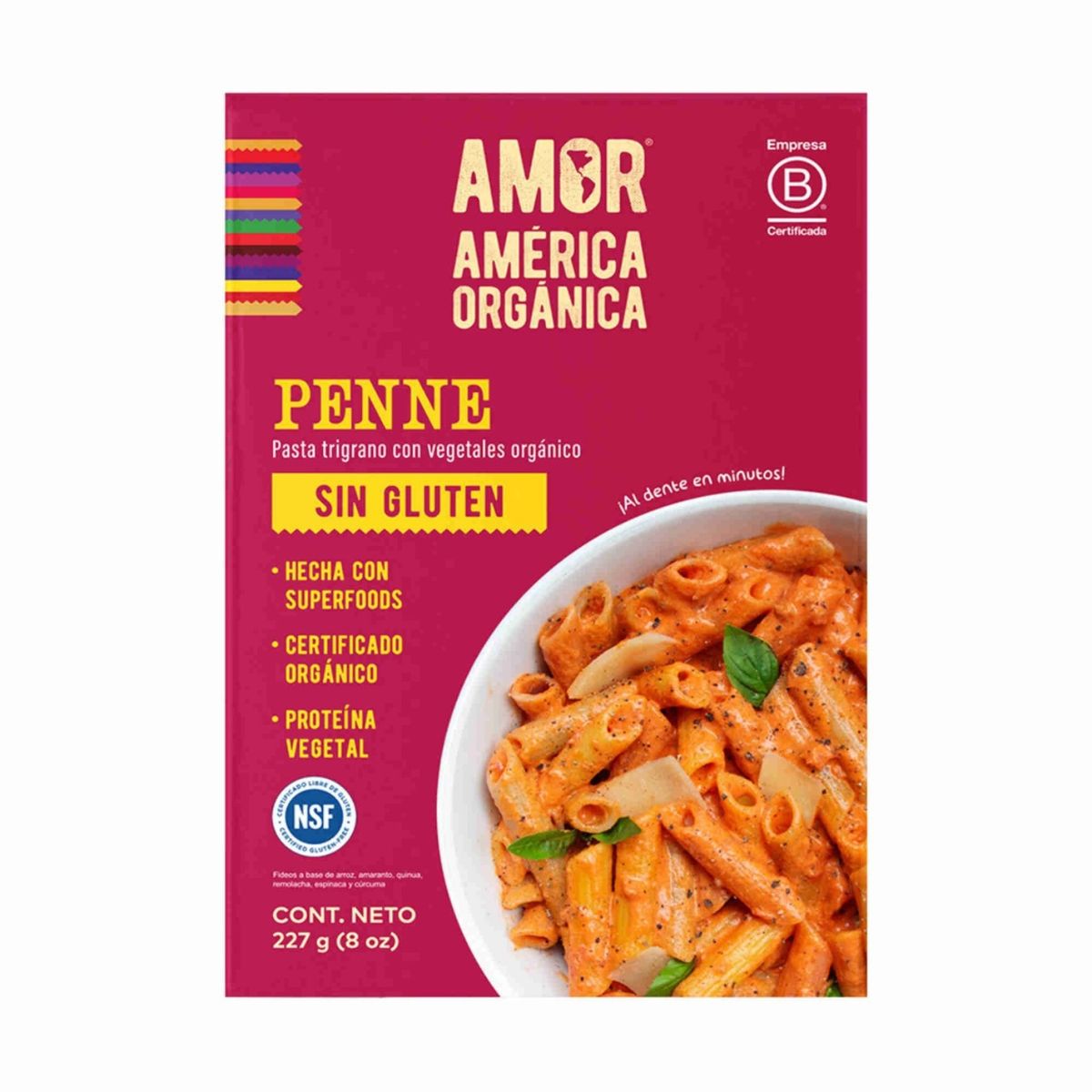 AMERICA ORGANICA - Pasta Trigrano América Orgánica Penne Caja 227 g