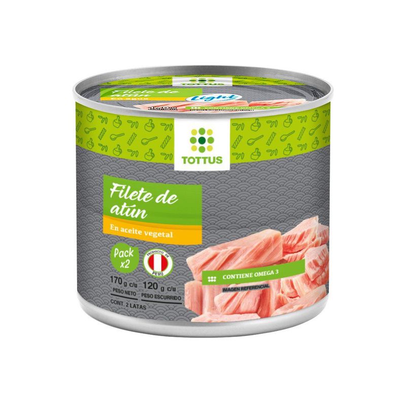 TOTTUS - Pack de Filete de Atún en Aceite Tottus 340 g