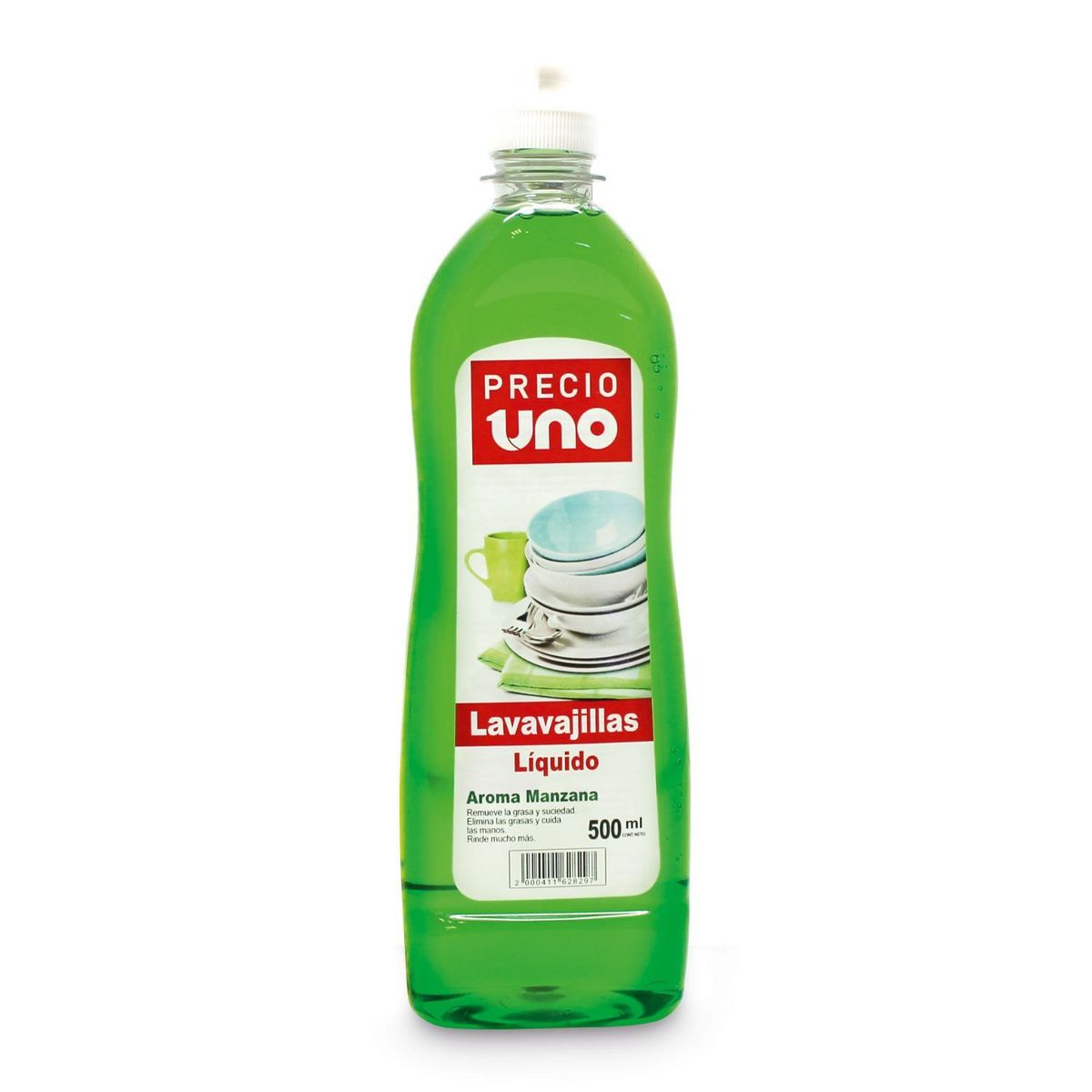 PRECIO UNO - Lavavajillas Líquido Precio Uno Aroma Manzana Envase 500 mL