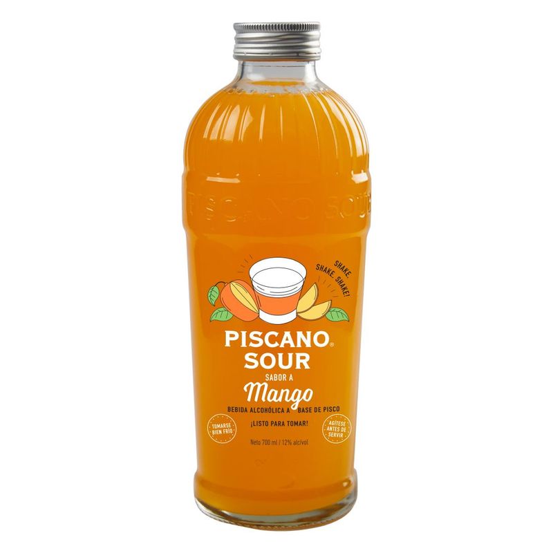 PISCANO - Bebida Piscano Sour Sabor Mango Botella 700 mL