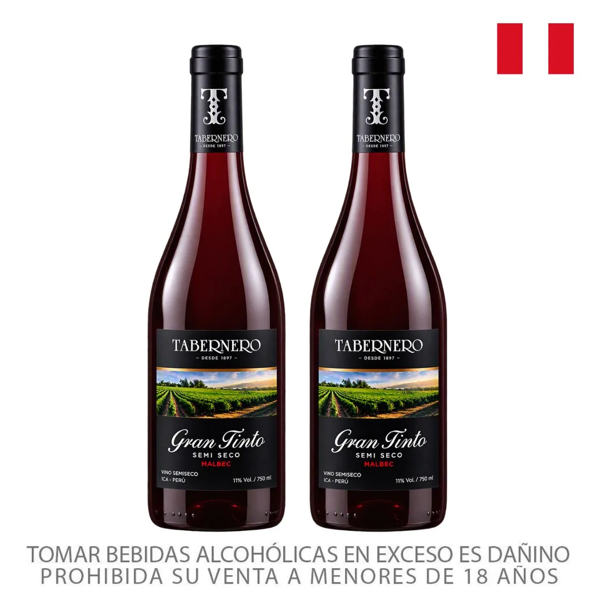TABERNERO - Vino Tinto Tabernero Semiseco Botella 750 mL
