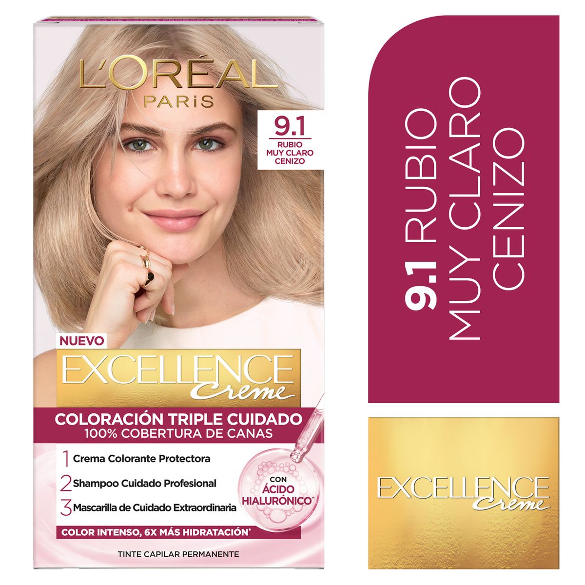 EXCELLENCE - Tinte Excellence Tono 9.1 Rubio Muy Claro Cenizo