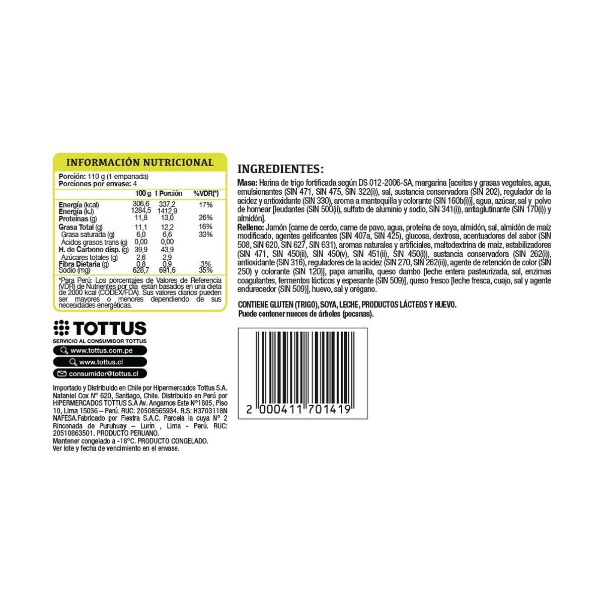 TOTTUS - Empanadas Mixtas Congeladas