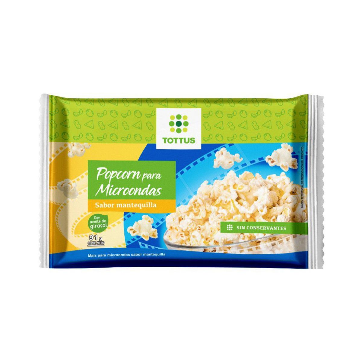 TOTTUS - Pop Corn para Microondas Mantequilla Tottus