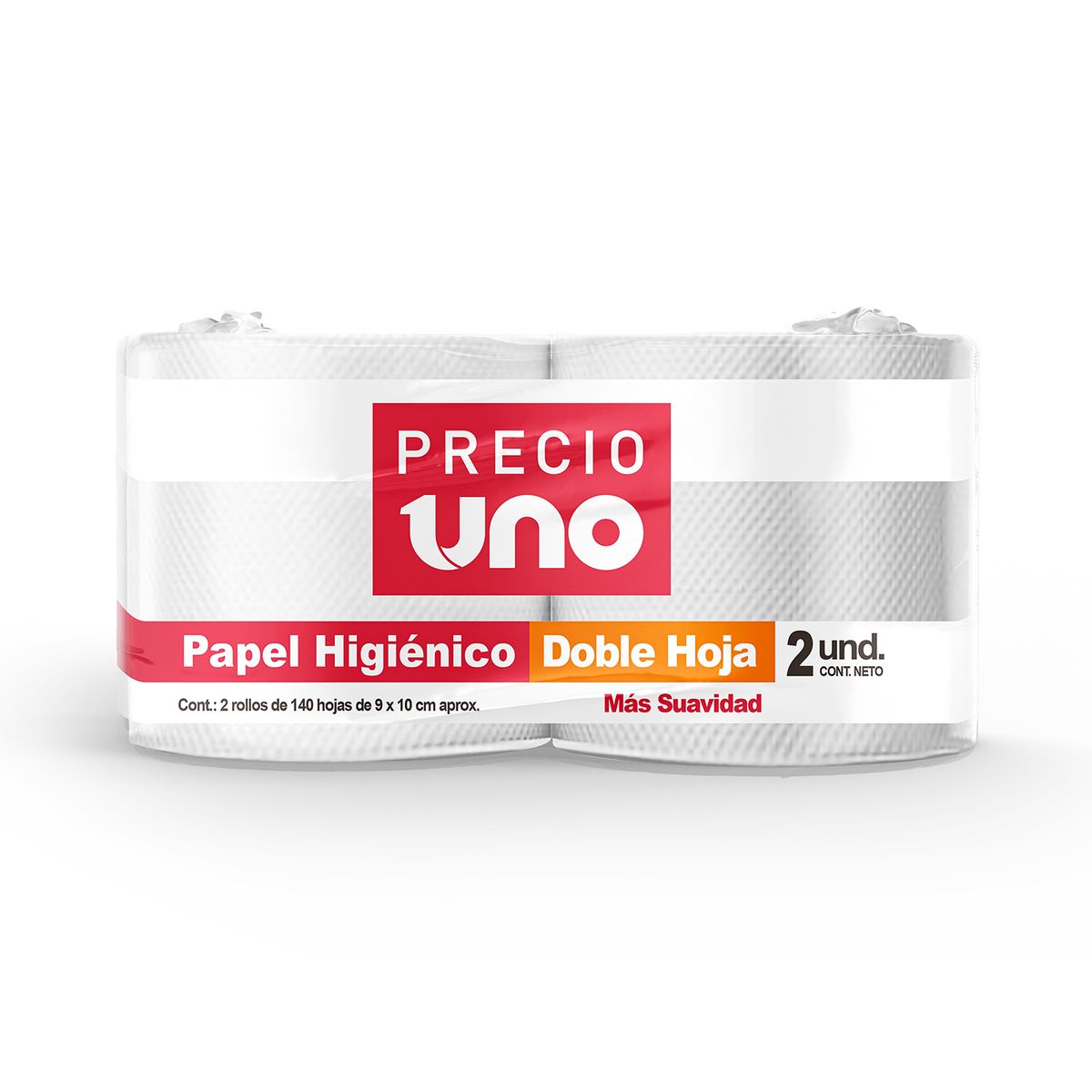 PRECIO UNO - Papel Higiénico Precio Uno Doble Hoja Empaque 2 Und