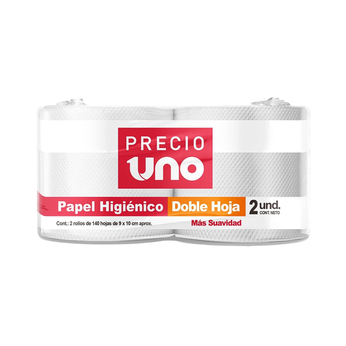 PRECIO UNO - Papel Higiénico Precio Uno Doble Hoja Empaque 2 Und