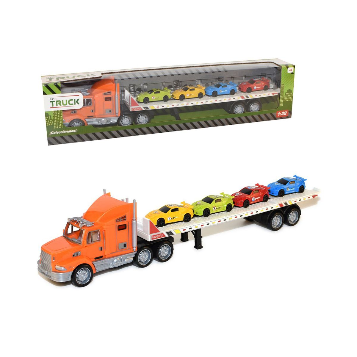 PENG YE TOYS - Camión Remolque con Vehículos 55 cm