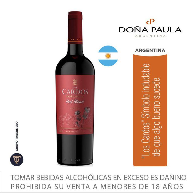 Vino Tinto Doña Paula Red Blend Los Cardos Botella 750 mL | Tottus Perú