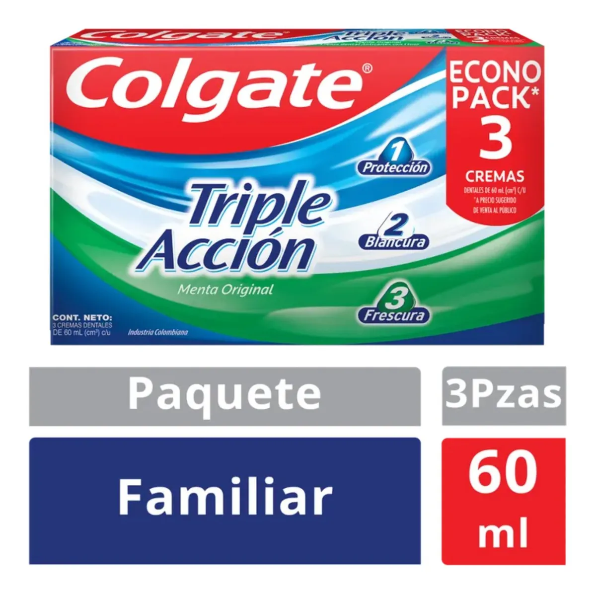 COLGATE - Crema Dental Colgate Triple Accion Caja 3 Und 60 ml