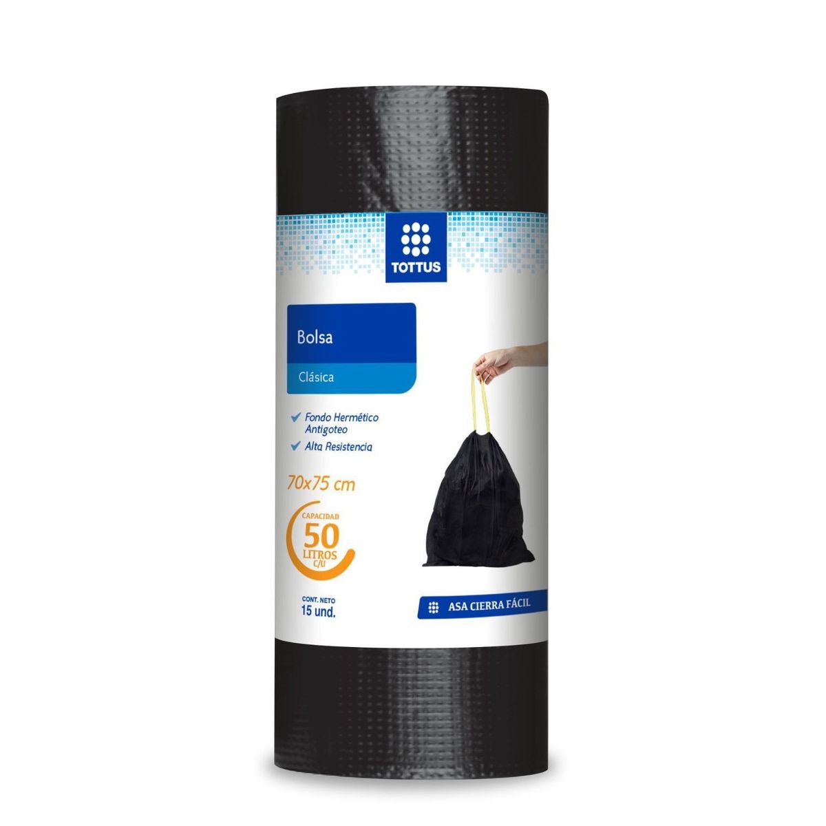 TOTTUS - Bolsa de Basura Tottus 50 L Empaque 15 Und