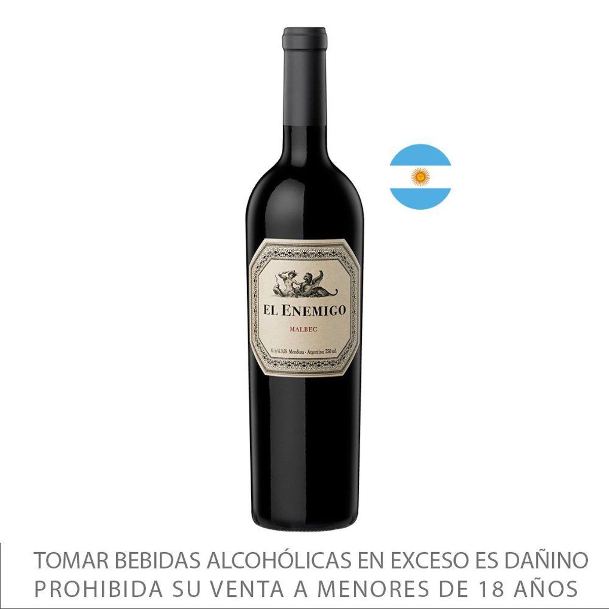 EL ENEMIGO - Vino Tinto El Enemigo Malbec Botella 750 mL