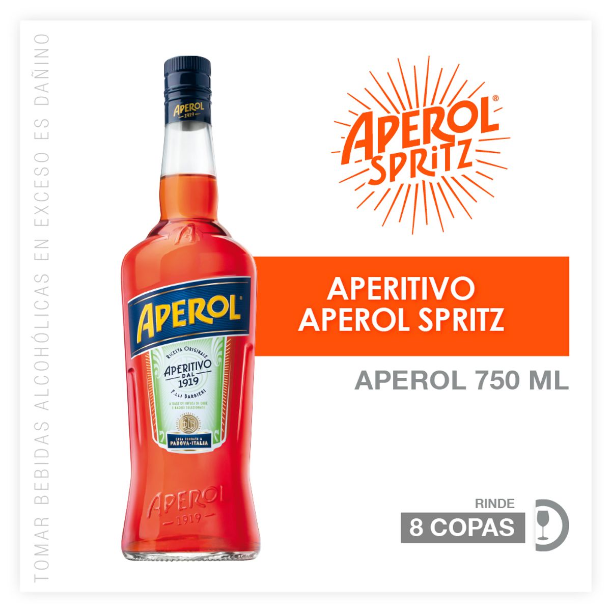 APEROL - Licor Aperol Botella 750 mL
