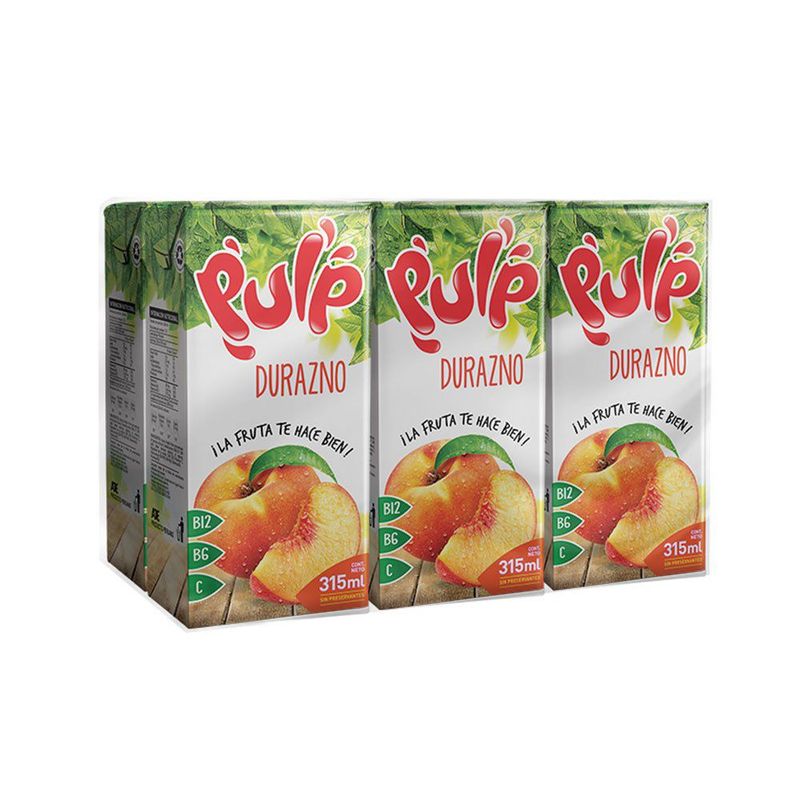 PULP - Six Pack Bebida De Durazno 315 mL