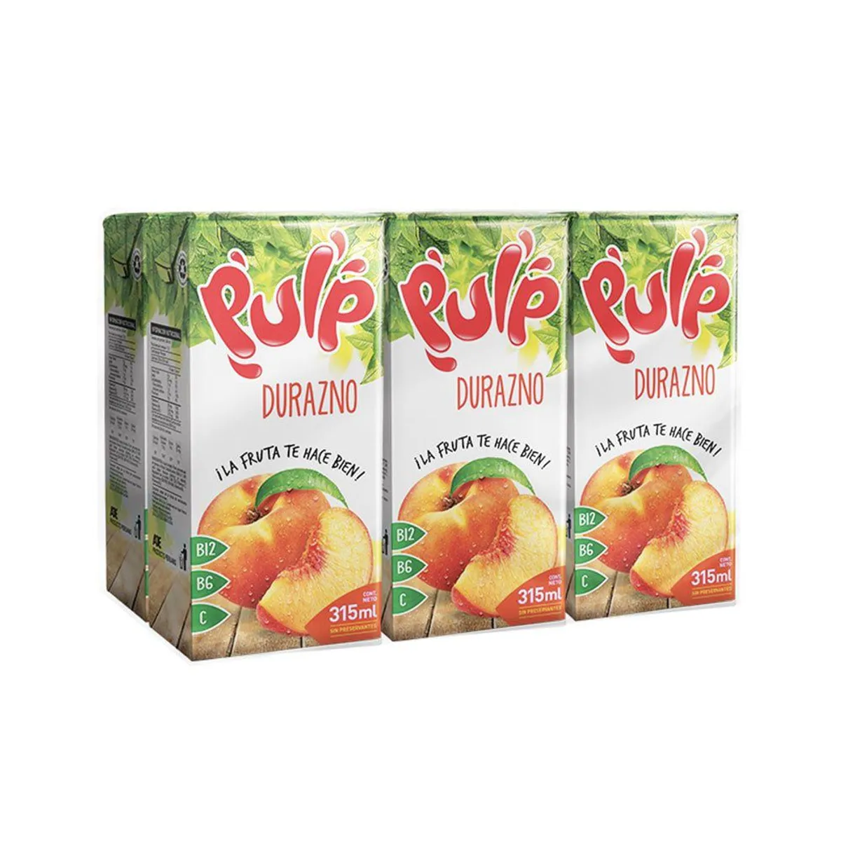 PULP - Bebida Pulp Durazno Sixpack Caja 315 mL