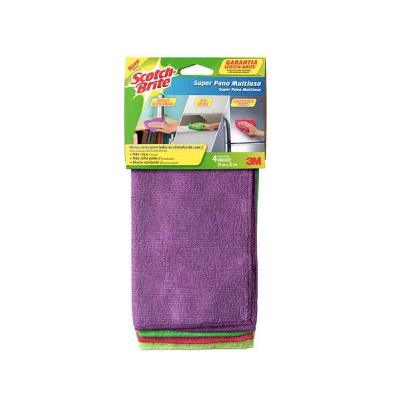 SCOTCH BRITE - Paño De Microfibra Scotch Brite Multiusos Pack 4 Und
